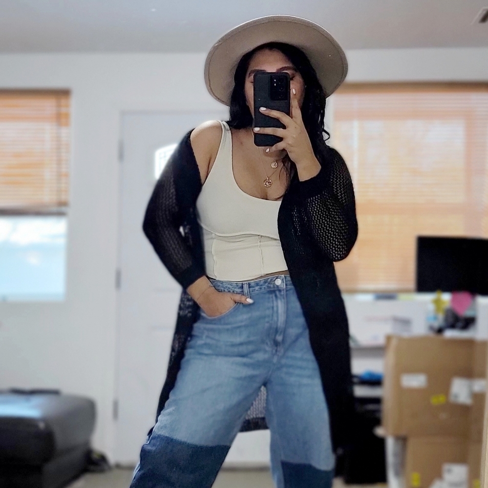 GOOD VIBES BLACK CARDIGAN